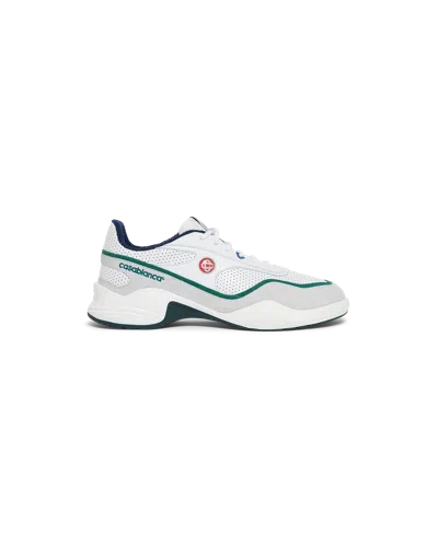 Casablanca Paris Women's White And Green Court Championship Sneaker