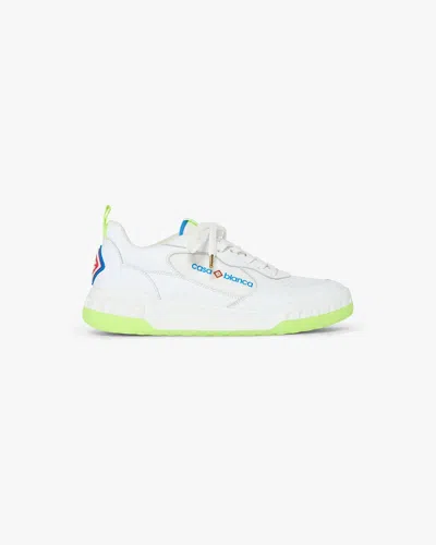 Casablanca Paris Women's White & Yellow Leather Court Sneakers
