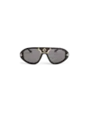 Casablanca Paris Womens Acetate Metal Aviator Sunglasses By  In Black