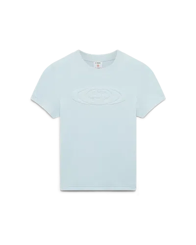 Casablanca Paris Womens Velour Short Sleeve T-shirt In Blue