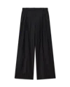 Casablanca Paris Wool Pinstripe Triple Pleat Tailored Trousers In Black