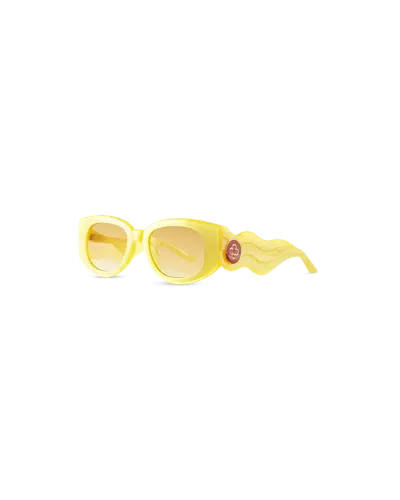 Casablanca Paris Yellow & Gold The Memphis Sunglasses By  In Multi