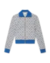 Casablanca Paris Zip Jacquard Knit Track Jacket In Gray