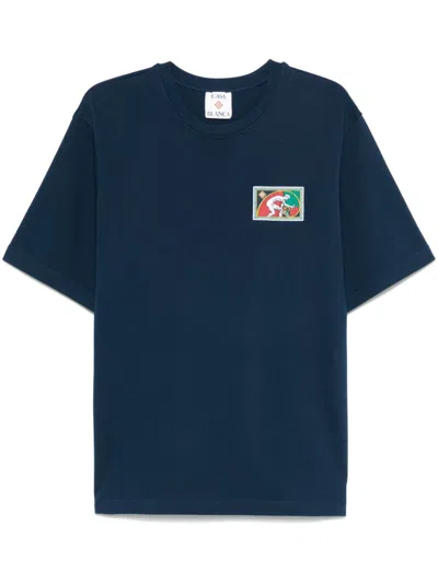 Casablanca T-shirt Mit Patch-detail In Blau