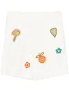 Casablanca Patch-detailing Crochet Shorts In White