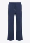 Casablanca Patch Open-hem Track Pants In Blue