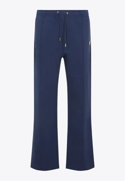 Casablanca Patch Open-hem Track Pants In Blue