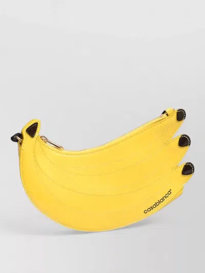 Casablanca Patent Calfskin Banana Shape Shoulder Bag In Yellow