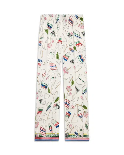 Casablanca Pattern Casual Pants In White