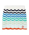 Casablanca Womens Wavy Crochet Cotton-knit Mini Skirt Wave In White