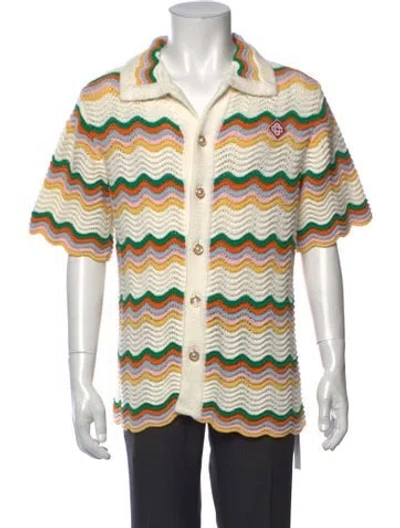 Pre-owned Casablanca Patterned Collar Cardigan In Multicolor