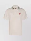Casablanca Polo Shirt With Short Sleeves And Embroidered Collar In Neutral