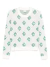 Casablanca Patterned Crew-neck Sweater In White