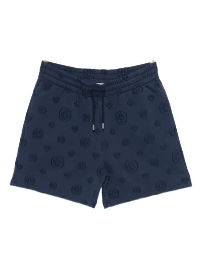 Casablanca Patterned Drawstring-waistband Track Shorts In Blue