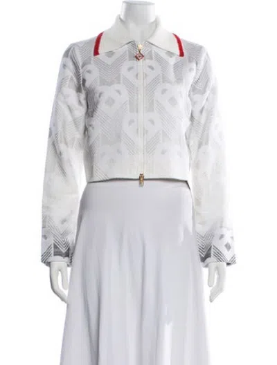 Pre-owned Casablanca Patterned Jacket W/ Tags In White