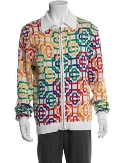 Pre-owned Casablanca Patterned Jacket In White