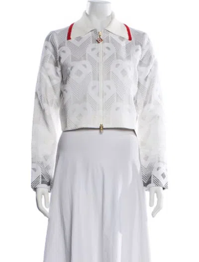 Pre-owned Casablanca Patterned Jacket In White