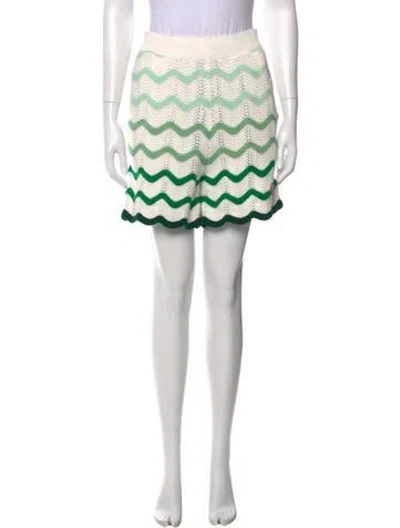 Pre-owned Casablanca Patterned Mini Shorts In White
