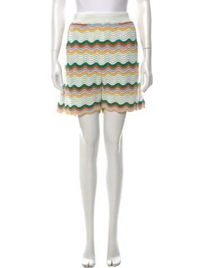 Pre-owned Casablanca Patterned Mini Shorts In White