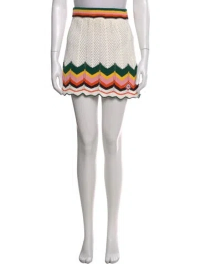 Pre-owned Casablanca Patterned Mini Skirt In White
