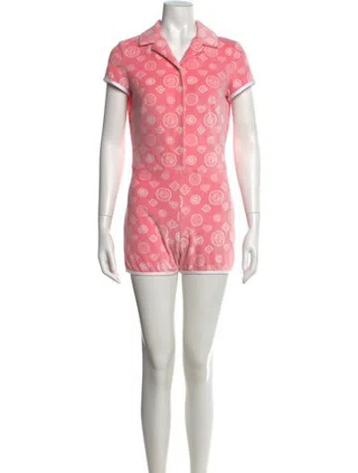 Pre-owned Casablanca Patterned Romper In Pink