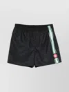 Casablanca Patterned Shorts With Elastic Waistband And Side Stripe In Black
