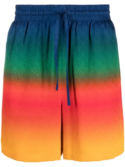 Casablanca Peace Gradient-pattern Silk Shorts