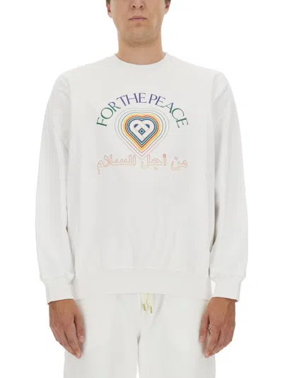 Casablanca Peace Gradient-print Cotton Sweatshirt In Purple