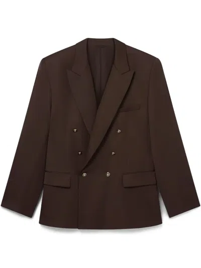 Casablanca Wool Double Breasted Jacket In Black