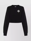 Casablanca Pearl Diamond Patch Cropped Sweatshirt