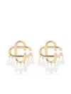 Casablanca Bijoux Oro Brass Earrings With Teardrop Accents In Gold
