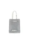 Casablanca Crochet Chain Shoulder Bag With Pearl Handle