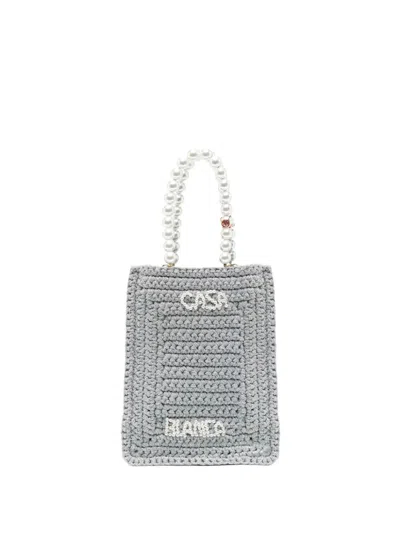 CASABLANCA CASABLANCA PEARL MINI CROCHET SHOPPING BAG BAGS