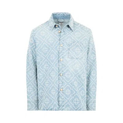 Pre-owned Casablanca Pearl Shirt 'denim' | Blue | Men's Size Xl