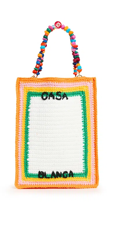 Casablanca Pebble Handle Crochet Bag Knit Multi