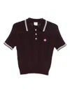 Casablanca Cotton Knit Polo Shirt In Burgundy