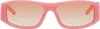 Casablanca Pink & Orange Rectangular Comb Acetate Sunglasses In Pink / Orange