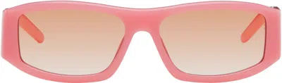 Casablanca Pink & Orange Rectangular Comb Acetate Sunglasses In Pink / Orange