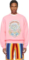 Casablanca Pink Casa Way Skate Printed Sweatshirt In Pink