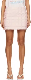 Casablanca Pink Nylon Quilted Miniskirt In Pink