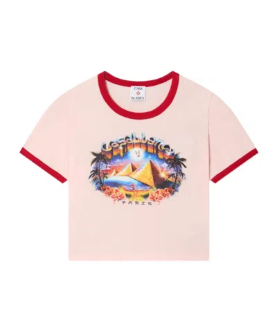 Casablanca Pink Pyramid Tourism Cropped Baby Short Sleeve Tshirt