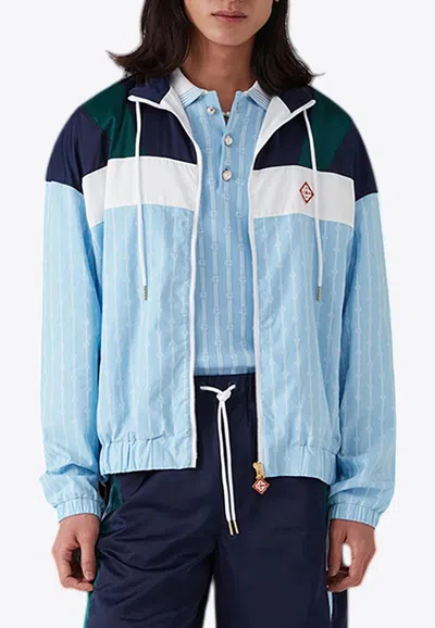CASABLANCA PINSTRIPE LAUREL ZIP-UP TRACK JACKET