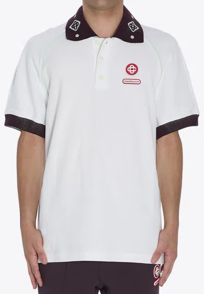 CASABLANCA PIQUÉ SHORT-SLEEVED POLO T-SHIRT