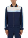 Casablanca Ribbed Collar Side Pockets Track Jacket In Blue