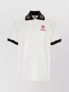 Casablanca Piquet Polo Shirt With Short Sleeves And Ribbed Cuffs In White