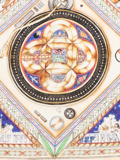 Casablanca Plafond Orné De Musique Silk Scarf In Multi