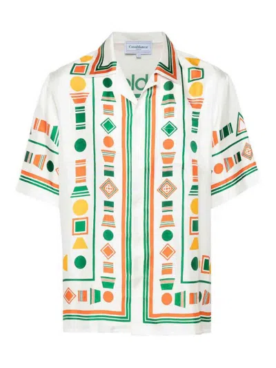 Casablanca Playful Eagle Silk Shirt In Multi