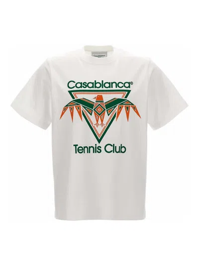 Casablanca Playful Eagle T-shirt In White,multicolor