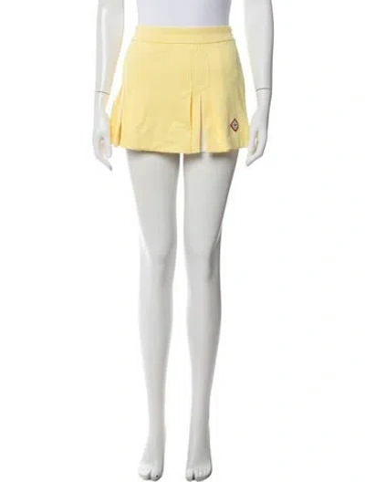 Pre-owned Casablanca Pleated Accents Mini Skirt In Yellow