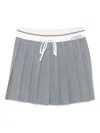 Casablanca Pleated Mini Skirt Silver Merino In Silver